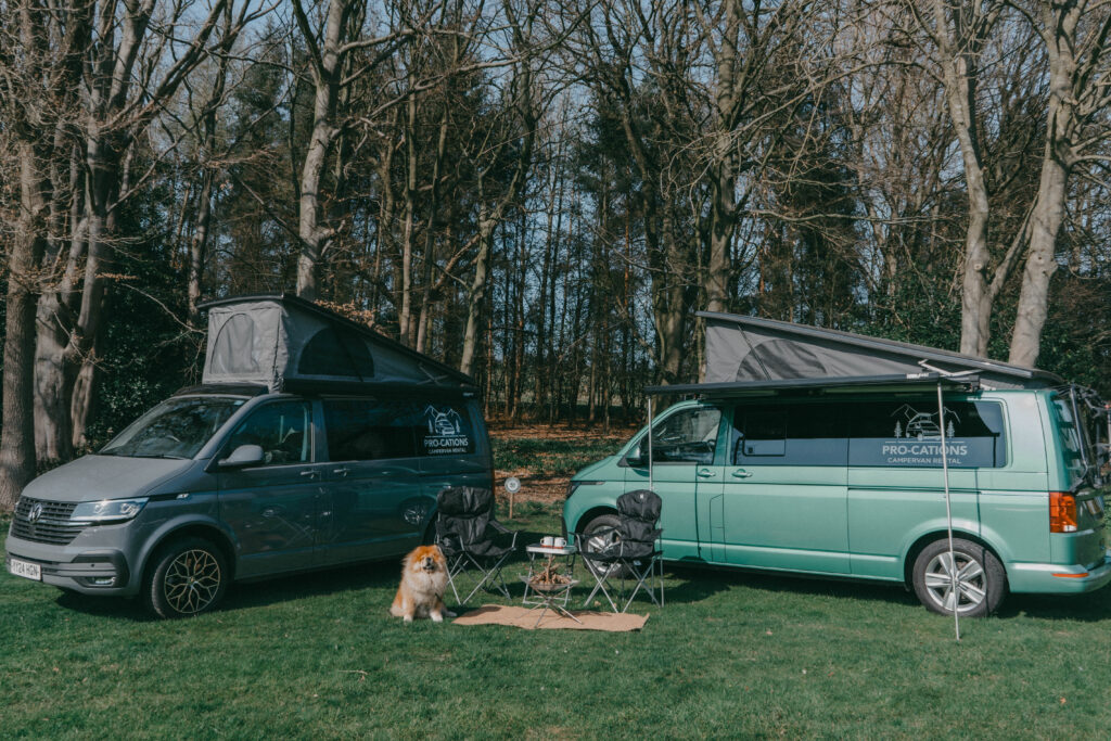 Pedro and Pearl Campervans at campsite
