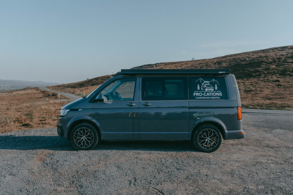 Side view of Pedro the camper parked up